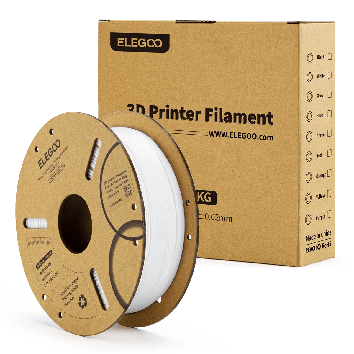 ELEGOO PLA Filament Beyaz 1Kg