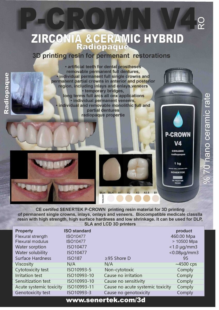 Senertek P-Crown V4 Dental Kalıcı Kron Reçinesi